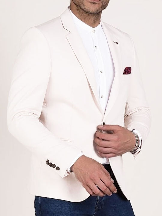 Men's Suit Jacket Slim Fit White