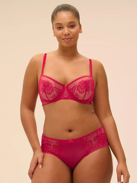 Women's Slip Seamless with Lace Magenta