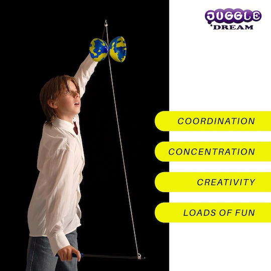 Juggle Dream Diabolo Jester Diabolo & 'Pro Sticks' Multicolored / Silver (Various Designs/Assortment of Designs) 1pc