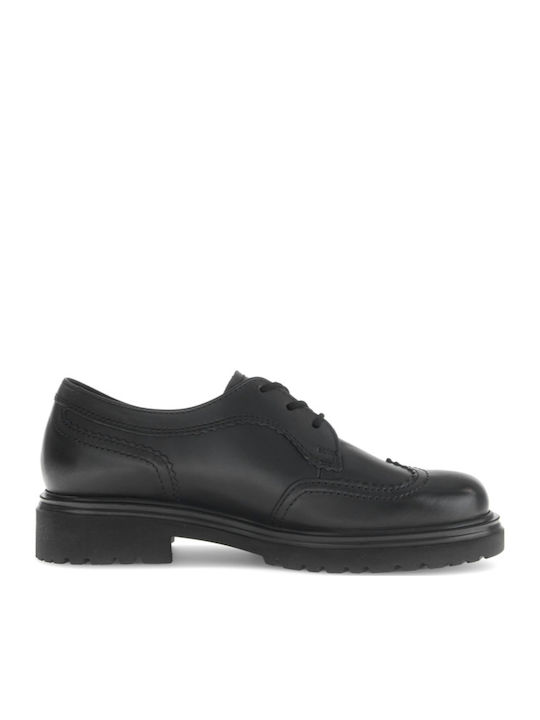 Leder Damen Oxfords in Schwarz Farbe