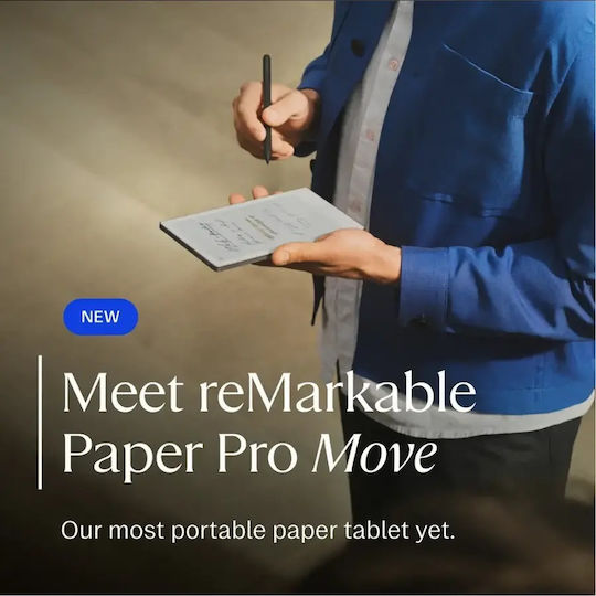 reMarkable E-Book-Reader Paper Pro Move 7.3 Zoll 64GB mit Marker Plus und Premium Leder Buchhülle Schwarz