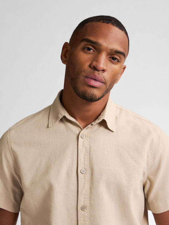 Short-sleeved Shirt Beige