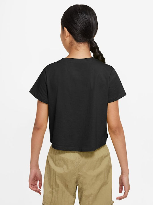 Παιδικό Crop Top Κοντομάνικο Μαύρο Futura