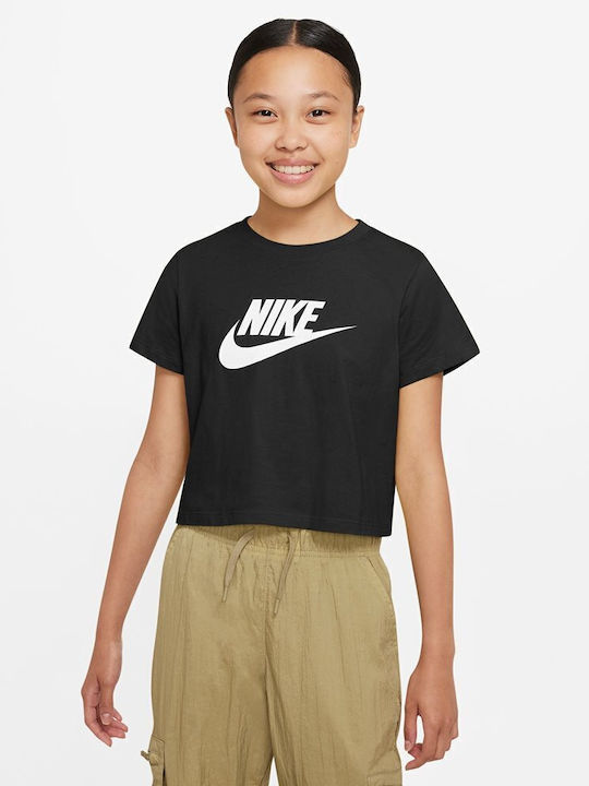 Παιδικό Crop Top Κοντομάνικο Μαύρο Futura