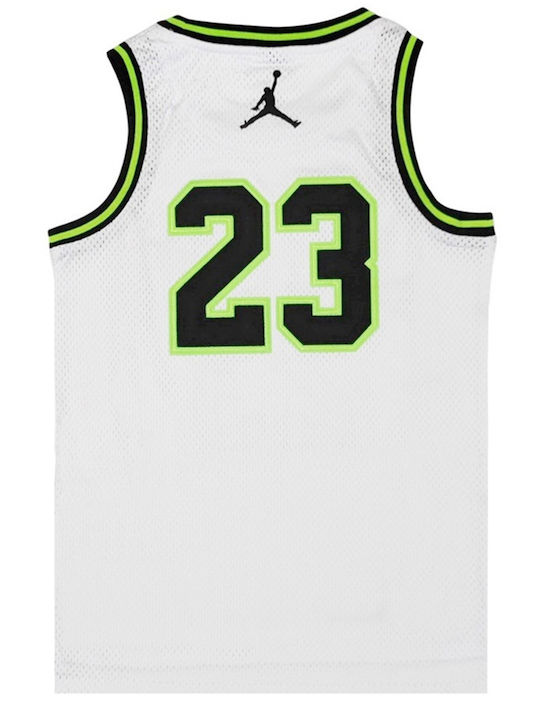 Topuri Pentru Copii Dri-Fit Fără Mâneci Albă 23 Jumpman Air