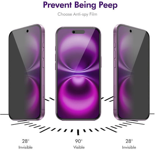 Enkay Privacy Full Face Tempered Glass Negru (iPhone Air)