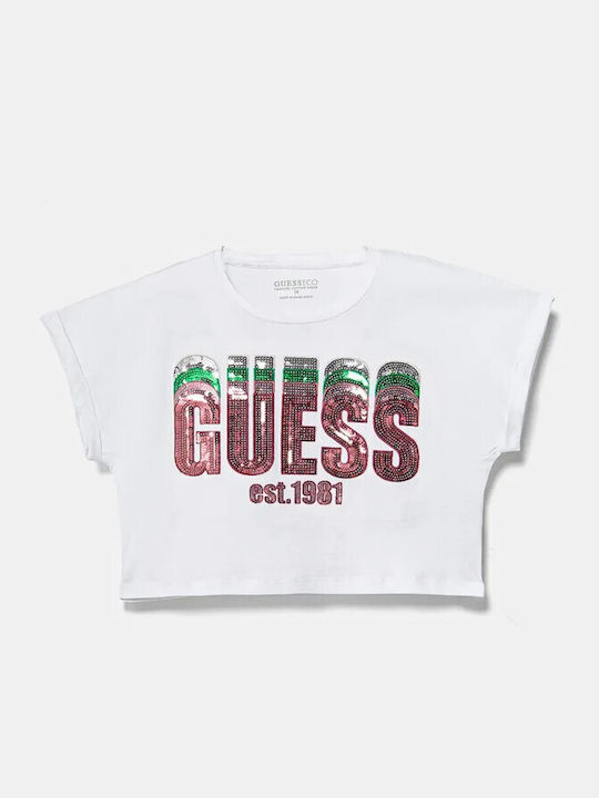 Kids' Crop Top Short Sleeve White