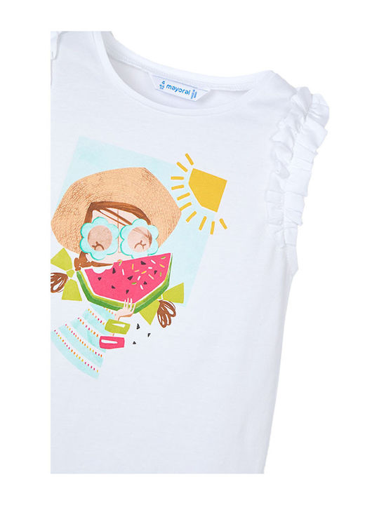 Bluză pentru copii Fără mâneci Alb-apă Summer Girl