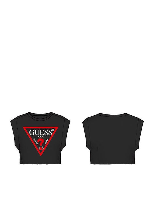 Kids' Crop Top Short Sleeve Black