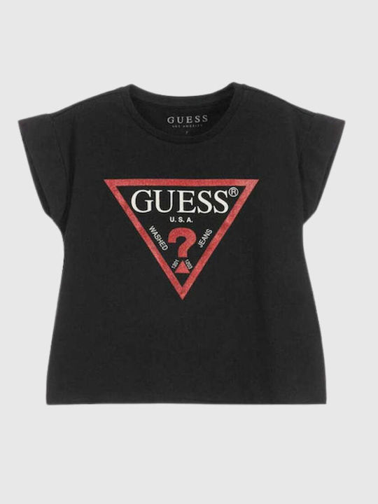 Kids' Crop Top Short Sleeve Black