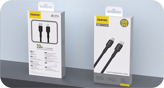 Dudao USB-C to Lightning Cable 30W Μαύρο 2m