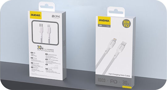 Dudao USB-C to Lightning Cable 30W Λευκό 2m