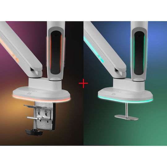 One For All Stand Desk Mounted for 2 Monitors with Arm White (DM8220)