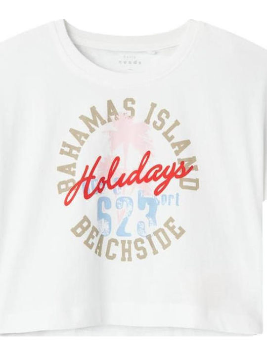Kids' Crop Top Short Sleeve White