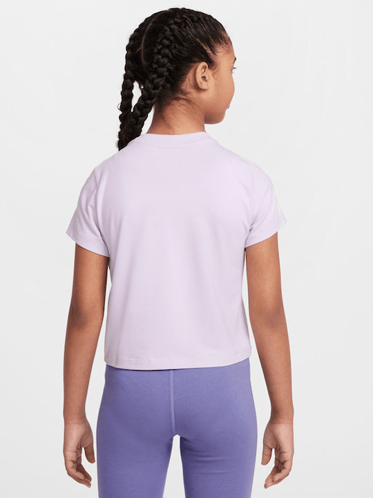 Παιδικό Crop Top Κοντομάνικο Μωβ Sportswear