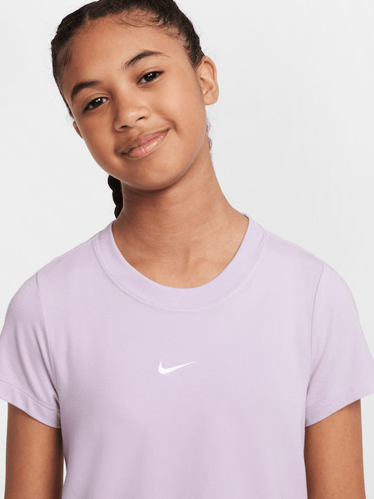 Παιδικό Crop Top Κοντομάνικο Μωβ Sportswear