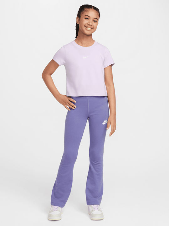 Παιδικό Crop Top Κοντομάνικο Μωβ Sportswear