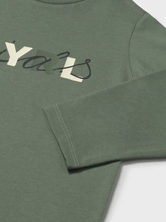 Kids Long-Sleeved Green Basic Blouse