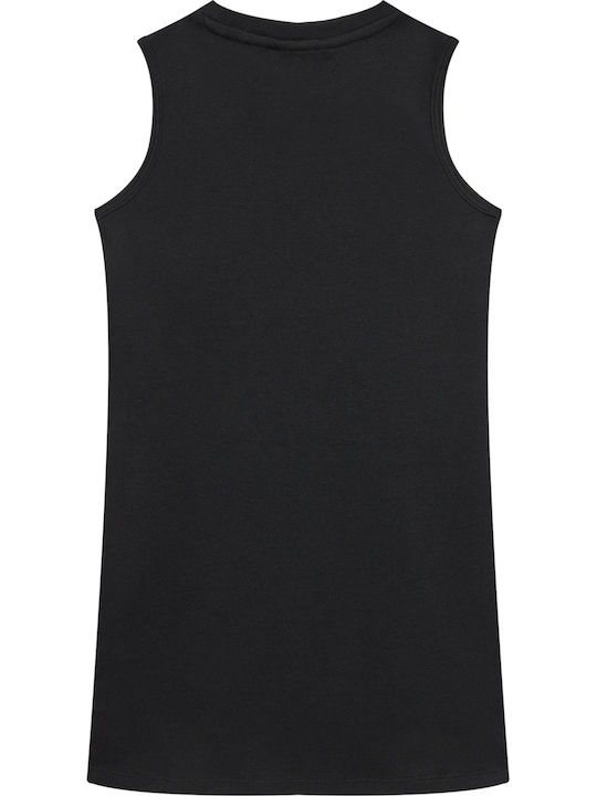 Kinder-Shirtkleid Ärmellos Ärmellos Schwarz