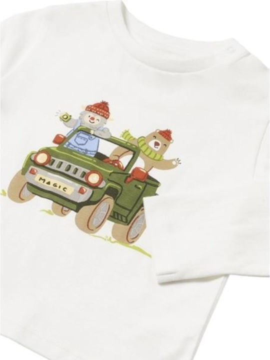 Παιδική Μπλούζα Μακρυμάνικη Κρεμ Magic Jeep