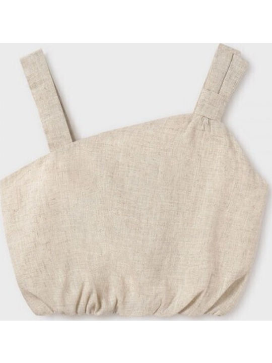 Kids' Crop Top Sleeveless Beige