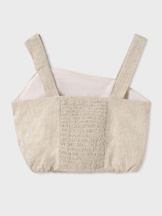 Kids' Crop Top Sleeveless Beige