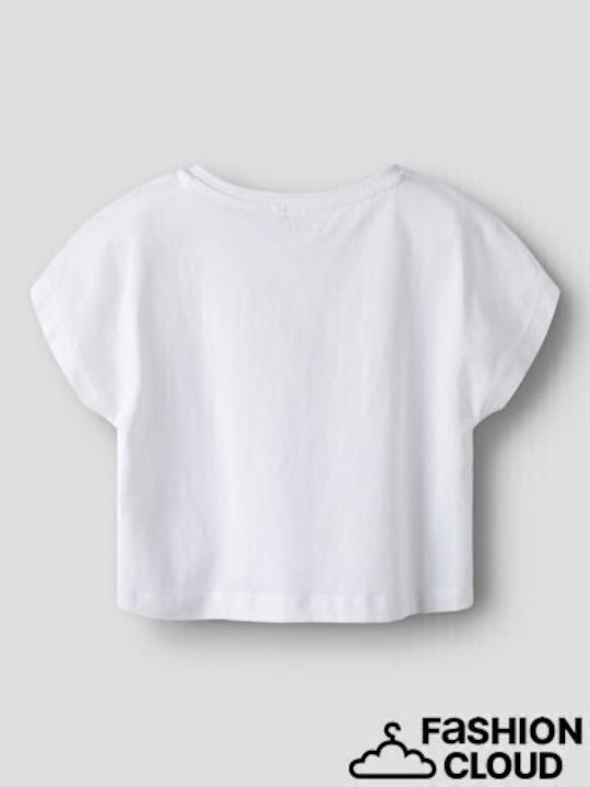Kids' Crop Top Short Sleeve Bright White
