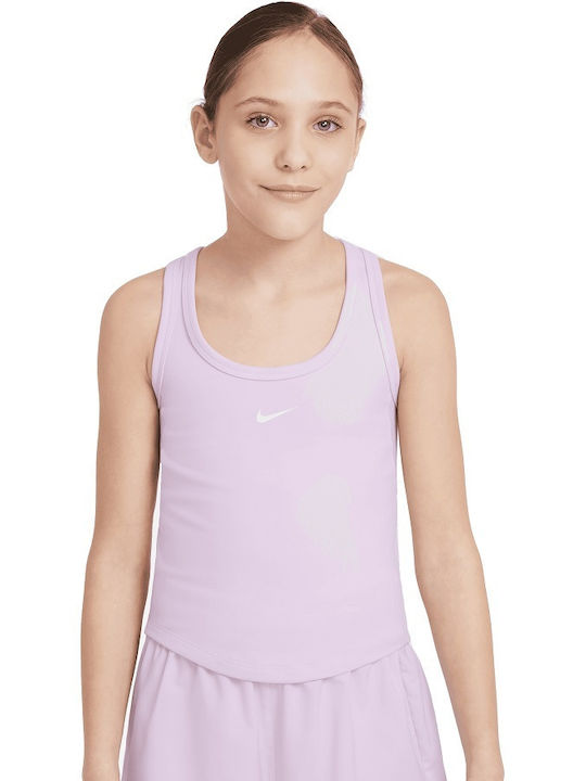 Kinder-Crop-Top Dri-Fit Ärmellos Flieder