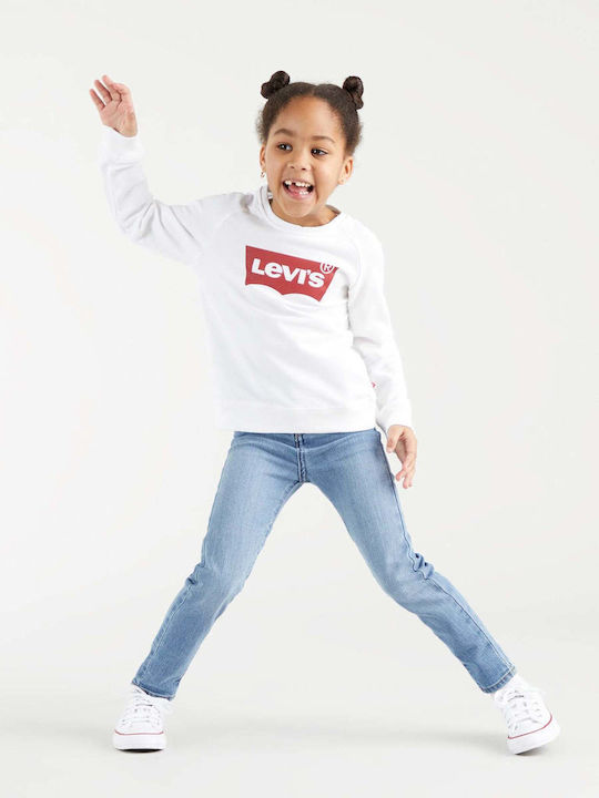 Παιδική Μπλούζα Μακρυμάνικη Λευκή Key Item Logo Crew