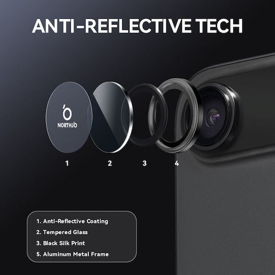 Northjo Προστασία Κάμερας Tempered Glass Μαύρο για το Apple iPhone Air