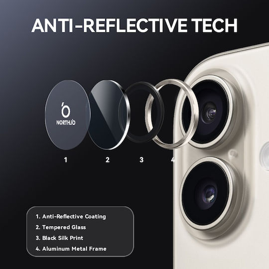 Apple iPhone 17 Northjo Camera Protection Rings Grey
