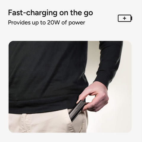 Mophie Mini Power Bank 5000mAh mit USB-C Anschluss Schwarz