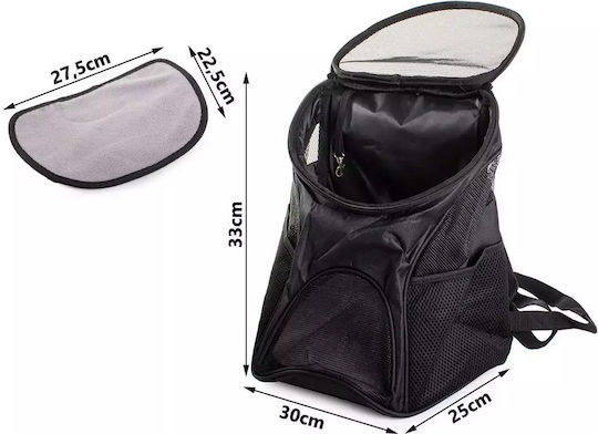 Rucksack Haustierträger Haustier-Rucksack Schwarz Volle Belüftung 30x25x33cm Höhe