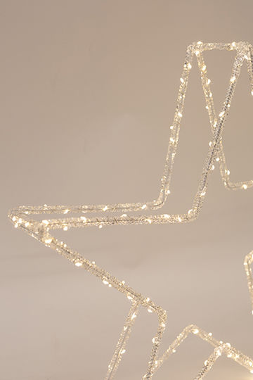 Eurolamp Plastic Illuminated Christmas Decorative Star 46x8.5x46cm White