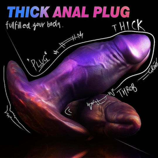 Smd Booty Bless Realistic Silicone Anal Plug Anchor T-base Πρωκτική Σφήνα Σιλικόνης 14,5cm Purple