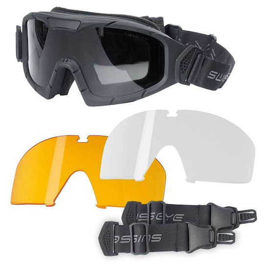 Swiss Eye Shooting Glasses Set of 2 Lenses with Anti-Glare Protection Black