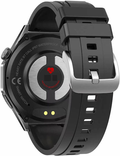 Microwear MT300 48мм Смартчасовник с Пулсомер (Черен)