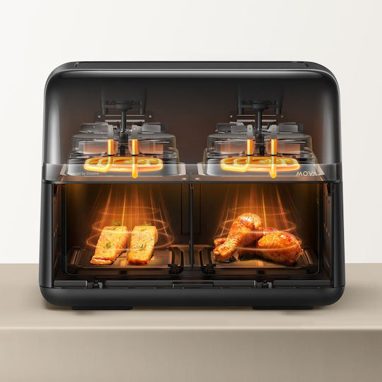 Mova AeroChef FD20 Pro Friteuză cu Aer cu Două Coșuri Detașabile 9l Neagră