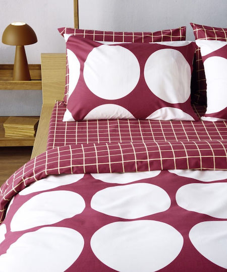Kentia Bettwäsche-Set Überdoppel 240x270cm. Versus Valia Burgundisch 4Stück