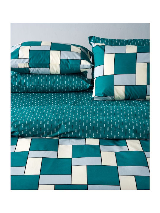 Kentia Sheet Sets Single 160x270cm. Cubi Green 3pcs