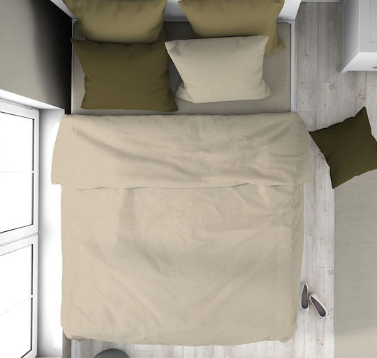 Dimcol Παπλωματοθήκη Βαμβακερή Μονή 160x240 Solid 502 Beige