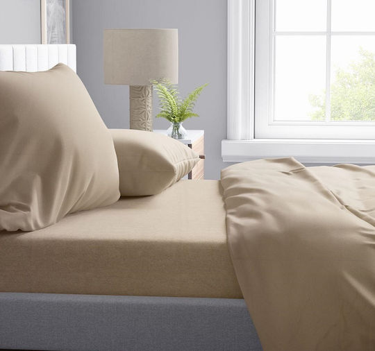 Dimcol Παπλωματοθήκη Βαμβακερή Μονή 160x240 Solid 502 Beige