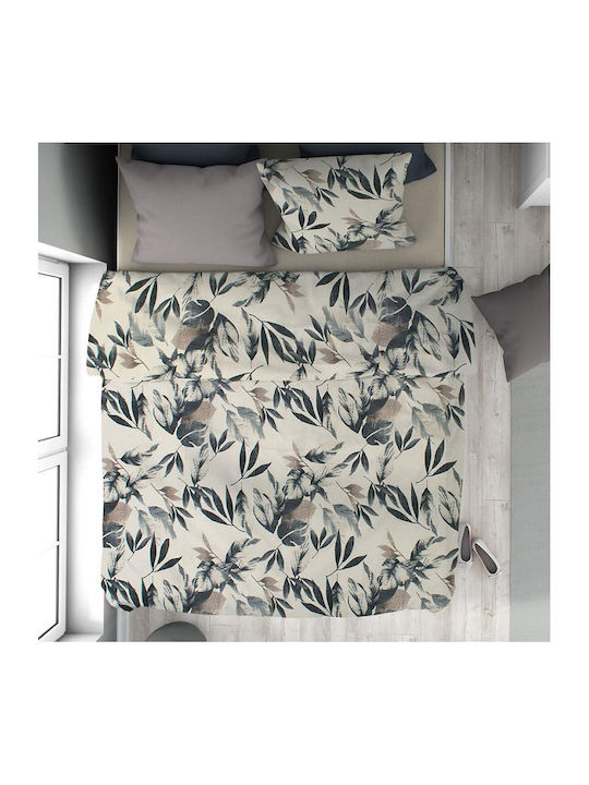 Dimcol Duvet Cover Cotton Queen 220x240 Eurydiki 710 Ecru-black