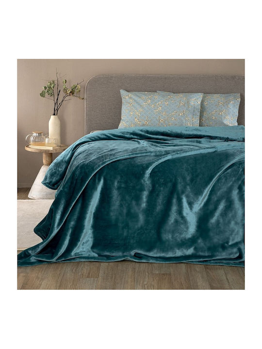 Palamaiki Lucy Κουβέρτα Fleece Μονή 160x220εκ. Petrol
