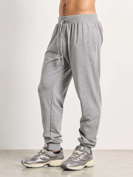 Sweatpants with Elastic Melange Gray