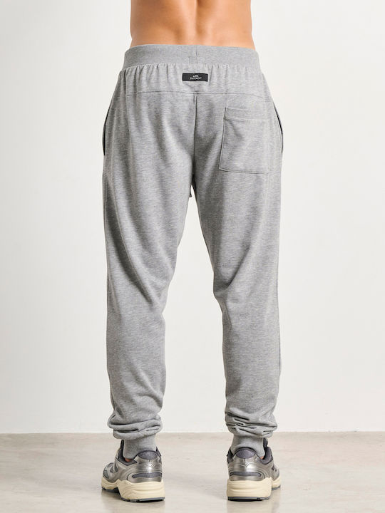 Sweatpants with Elastic Melange Gray