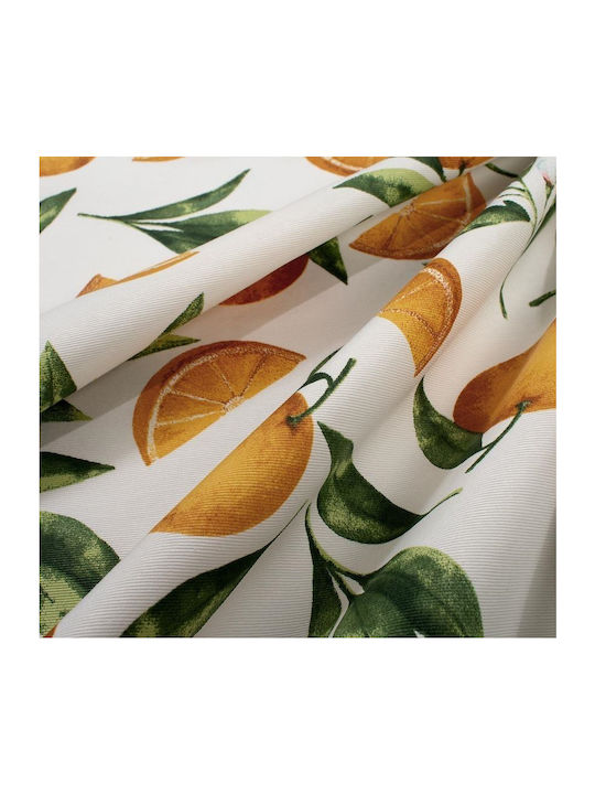 Dimcol Τραπεζομάντηλο Αλέκιαστο Σετ 2τμχ Oranges 474 White-orange 140x140εκ.