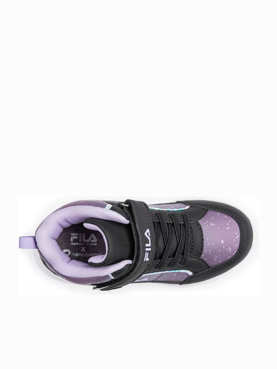 Încălțăminte sport Joasa pentru copii cu scai și lumini Violet