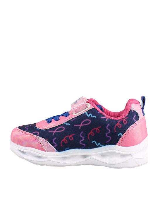 Παιδικά Sneakers με Σκρατς & Φωτάκια Ροζ