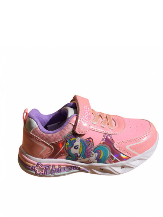 Kids Sneakers Anatomical with Hoop & Loop Closure Pink